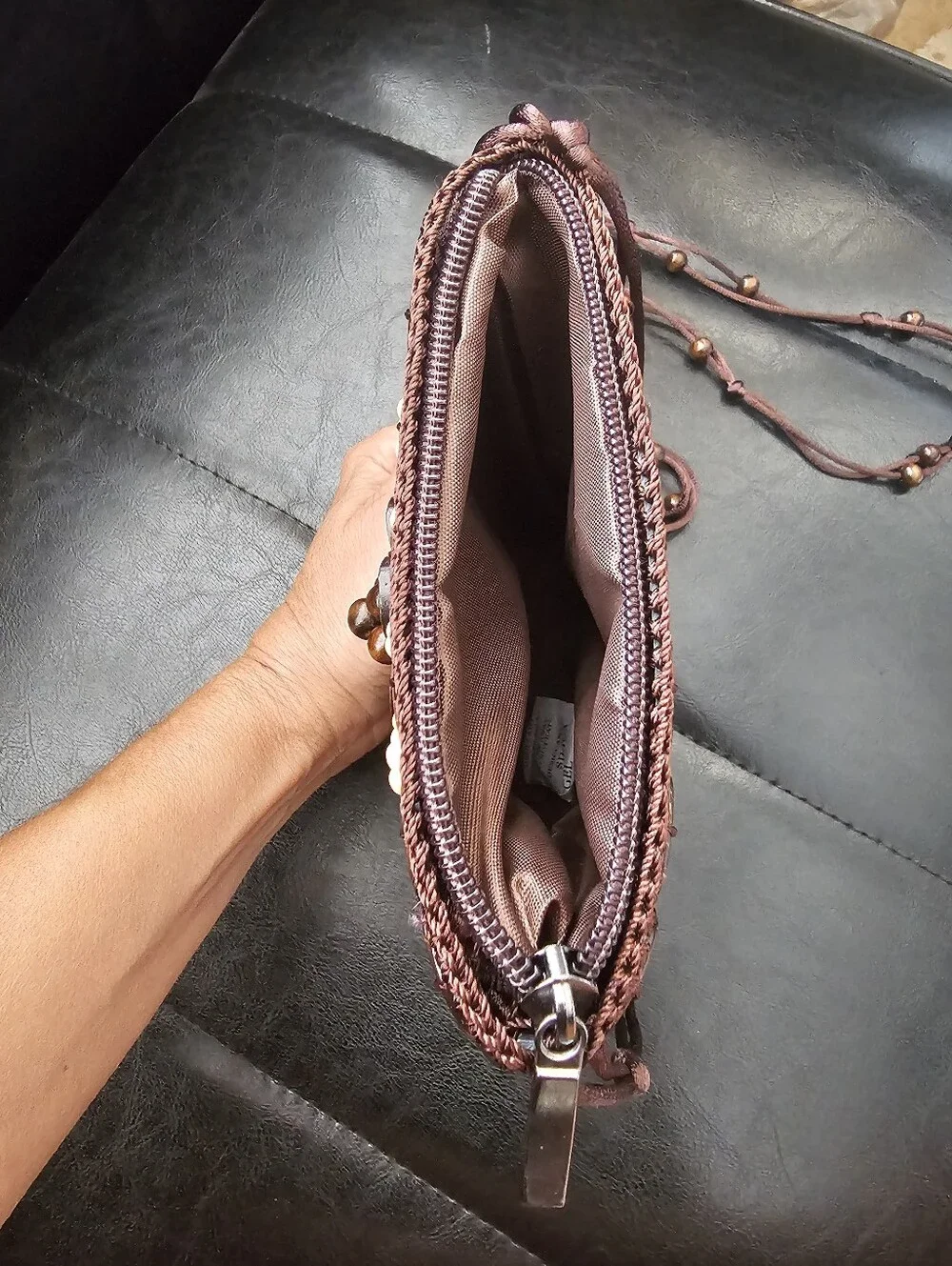 Brown Coconut Shell Jamaica Small Crossbody Bag